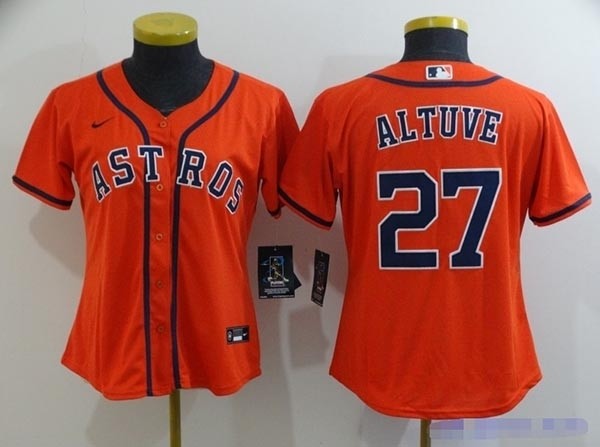 Women Houston Astros #27 Jose Altuve Orange 2020 Nike Cool Base Jersey