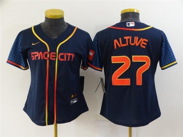 Women's Houston Astros #27 Jose Altuve 2022 Navy City Connect Cool Base Jersey