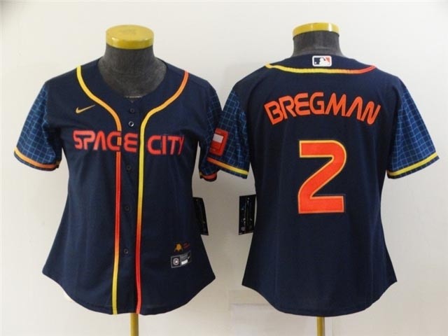 Women's Houston Astros #2 Alex Bregman 2022 Navy City Connect Cool Base Jersey