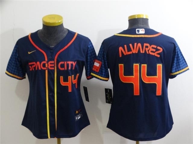 Women's Houston Astros #44 Yordan ?lvarez 2022 Navy City Connect with front Number Cool Base Jersey