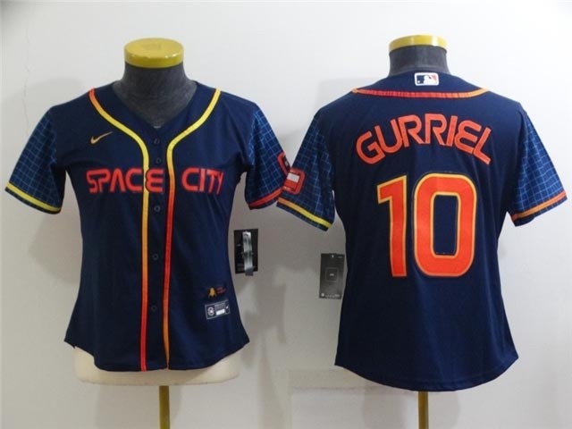 Women's Houston Astros #10 Yuli Gurriel 2022 Navy City Connect Cool Base Jersey