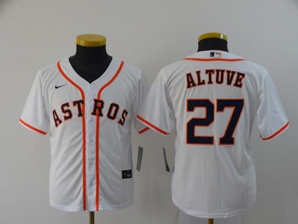 Youth Houston Astros #27 Jose Altuve White 2020 Nike Cool Base Jersey