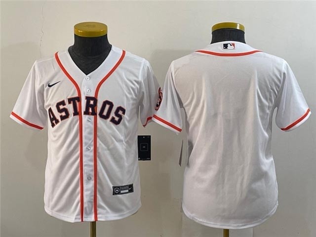 Youth Houston Astros Blank White Cool Base Team Jersey