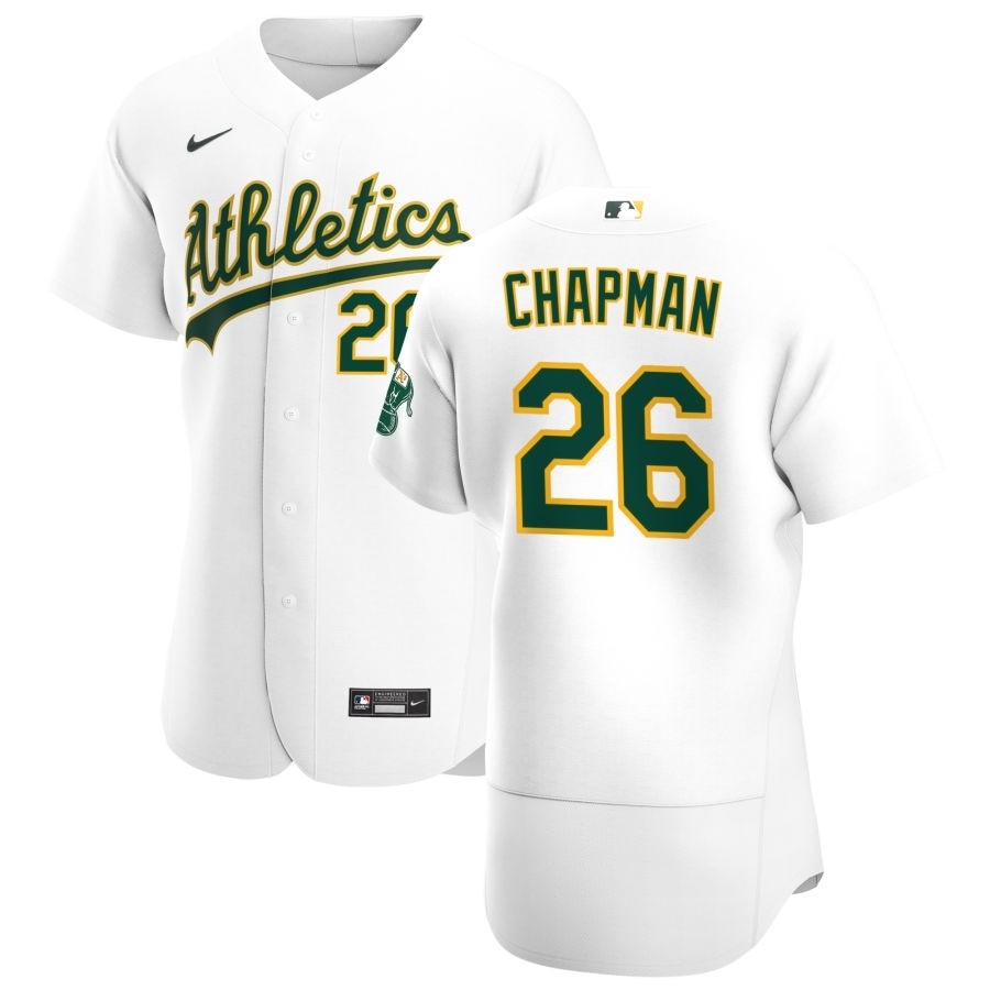 Men's Oakland Athletics #26 Matt Chapman Nike White Home 2020 Authentic Player MLB Jersey