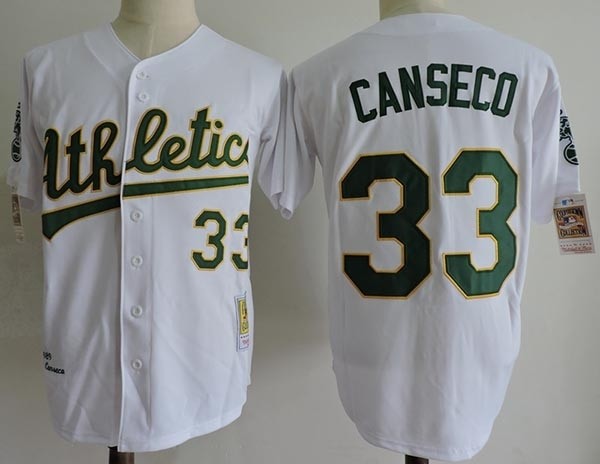 Men's Throwback Oakland Athletics #24 Rickey Henderson White 1989 Mitchell & Ness Jersey