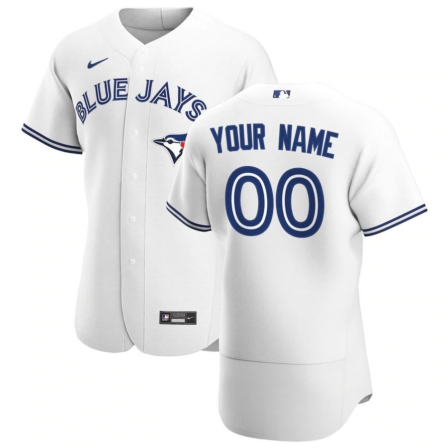 Men's Toronto Blue Jays Custom Nike White Home 2020 Authentic Flexbase MLB Jersey(Name and number remark in comment column)