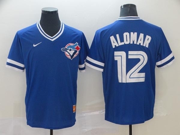 MLB Toronto Blue Jays #12 Roberto Alomar Blue Nike Throwback Jerseys