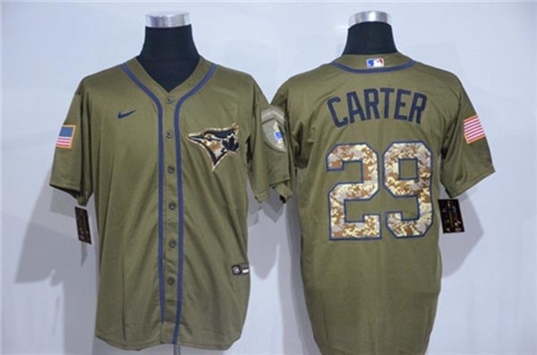 MLB Toronto Blue Jays #29 Joe Carter Olive 2020 Nike Cool Base Jersey