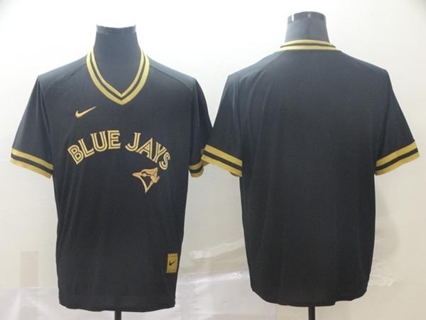 MLB Toronto Blue Jays Blank Black Gold Nike Cooperstown Collection Jersey