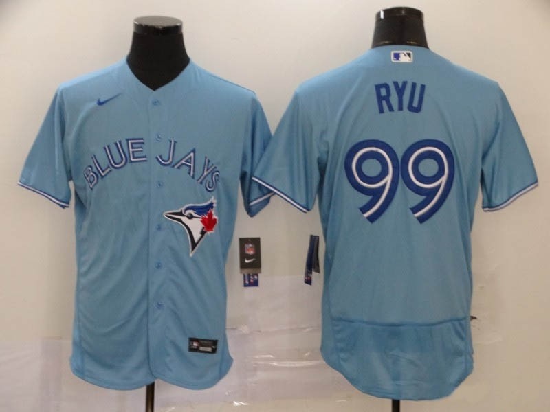 MLB Toronto Blue Jays #99 Hyun Jin Ryu light Blue 2020 Nike FlexBase Jersey