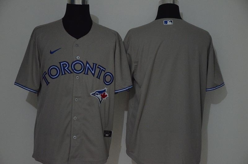 Men's Toronto Blue Jays Blank Grey Nike Authentic Coolbase Stitched Jersey