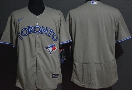 Men's Toronto Blue Jays Blank Grey Nike flexbase Stitched Jersey