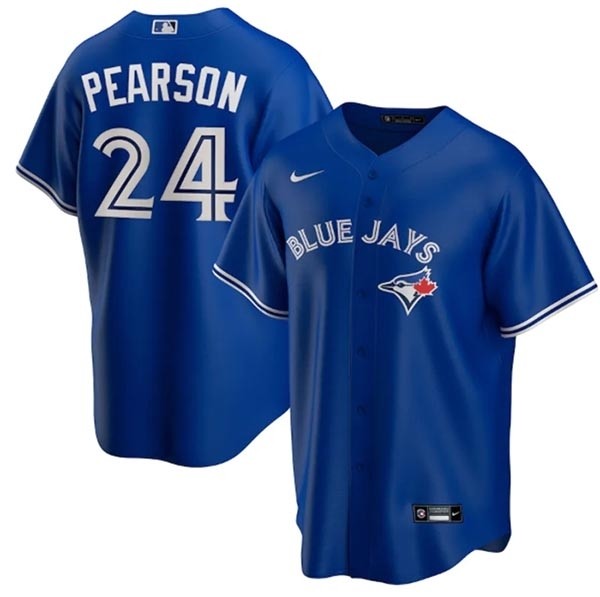 Men's Toronto Blue Jays #24 Nate Pearson Royal Cool Base Stitched Jersey