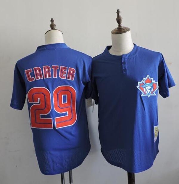 Men's Throwback Toronto Blue Jays #29 Joe Carter Blue Cooperstown Collection MLB Jersey