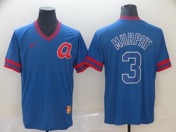 MLB Atlanta Braves #3 Dale Murphy Royal Nike Throwback Jersey