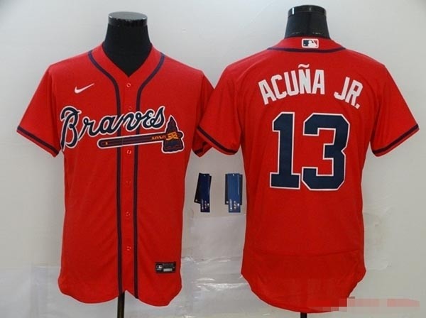 MLB Atlanta Braves #13 Ronald Acuna Jr. Red 2020 Nike Flexbase Jersey