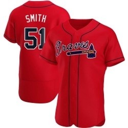 Men's Atlanta Braves #51 Will Smith Nike Red Alternate 2020 Authentic Player MLB Jersey