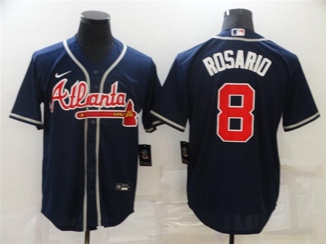 Atlanta Braves #8 Eddie Rosario Navy Cool Base Jersey