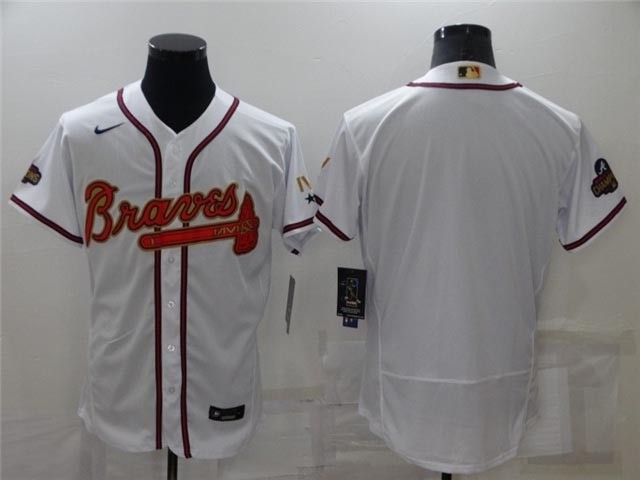 Atlanta Braves White 2022 Gold Program Flex Base Team Jersey