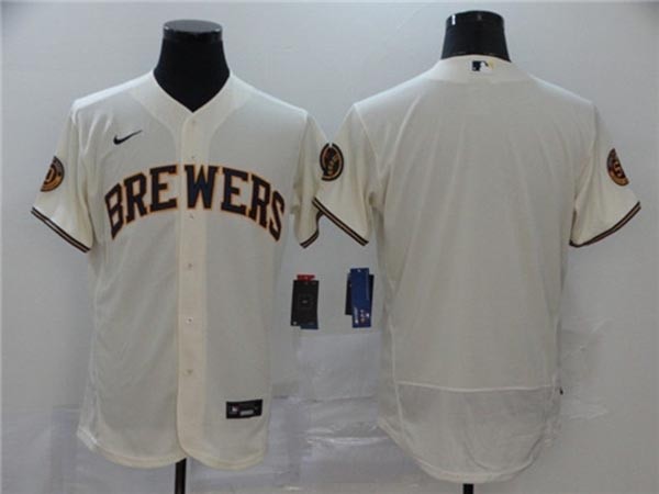 MLB Milwaukee Brewers Blank Cream 2020 Nike Flexbase Jersey