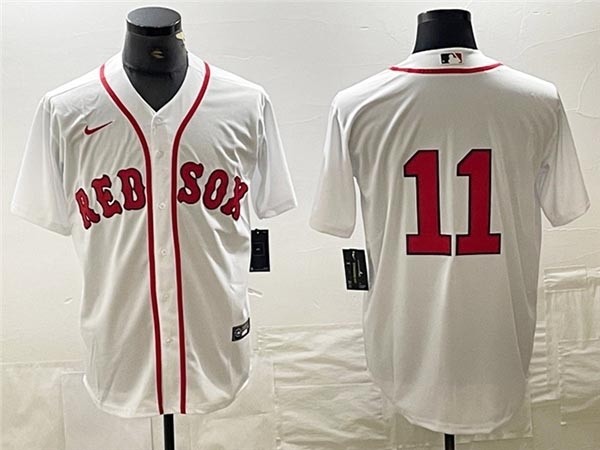 Men's Boston Red Sox #11 Rafael Devers White Cool Base Jersey