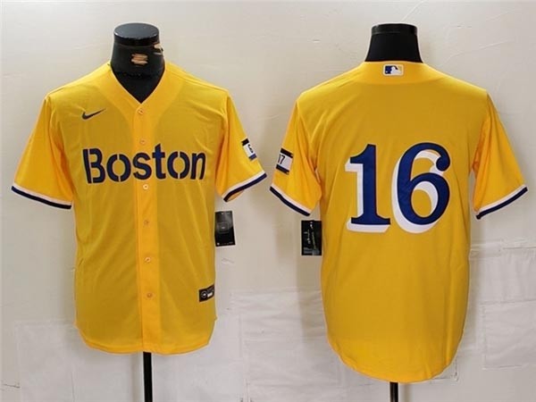 Men's Boston Red Sox #16 Jarren Duran Gold City Connect Limited Jersey