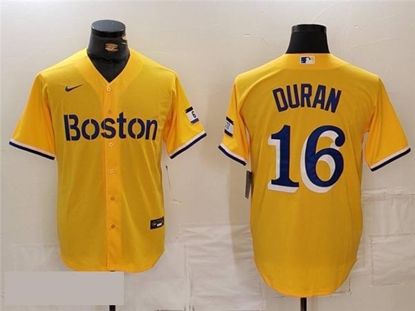 Men's Boston Red Sox #16 Jarren Duran Gold with Name City Connect Limited Jersey