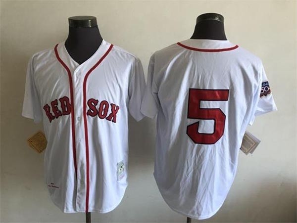 Men's Boston Red Sox #5 Nomar Garciaparra 1997 Throwback White Jersey