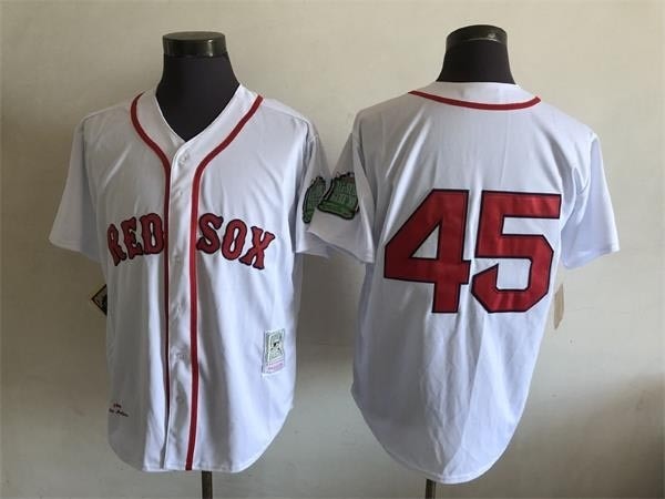 Men's Boston Red Sox #45 Pedro Martinez 1999 Throwback White Jersey