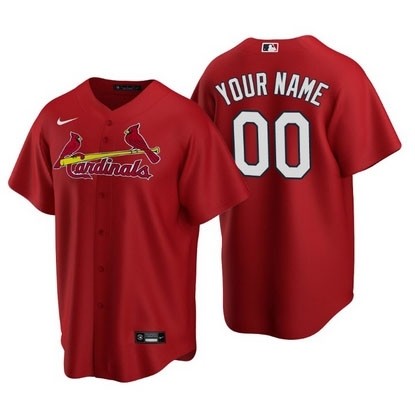 Men's St. Louis Cardinals Custom Red Alternate Cool Base Jersey(Name and number remark in comment column)