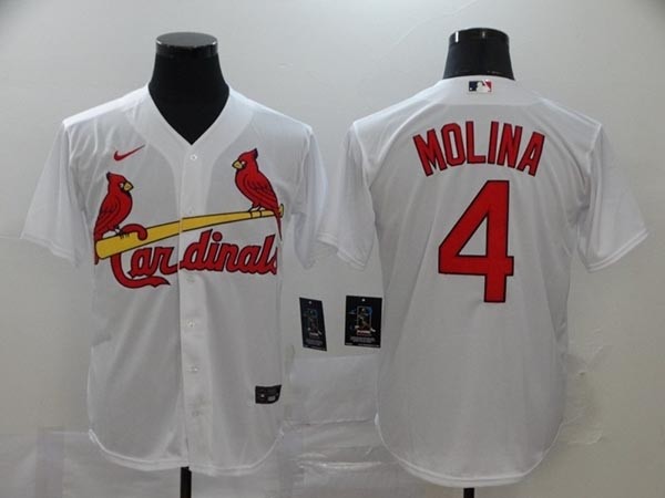 MLB St.Louis Cardinals #4 Yadier Molina White 2020 Nike Cool Base Jersey