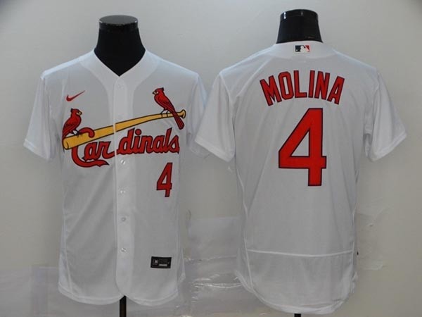 MLB St.Louis Cardinals #4 Yadier Molina White 2020 Nike Flexbase Jersey