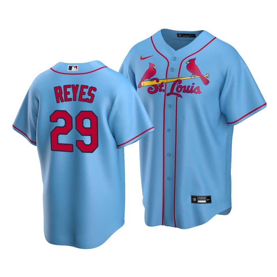 Men's St. Louis Cardinals #29 Alex Reyes Nike Light Blue Alternate 2020 Coolbase Jersey