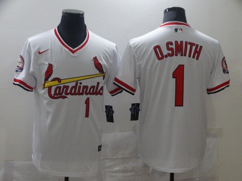 Men St.Louis Cardinals #1 O.Smith White Game 2021 Nike MLB Jersey