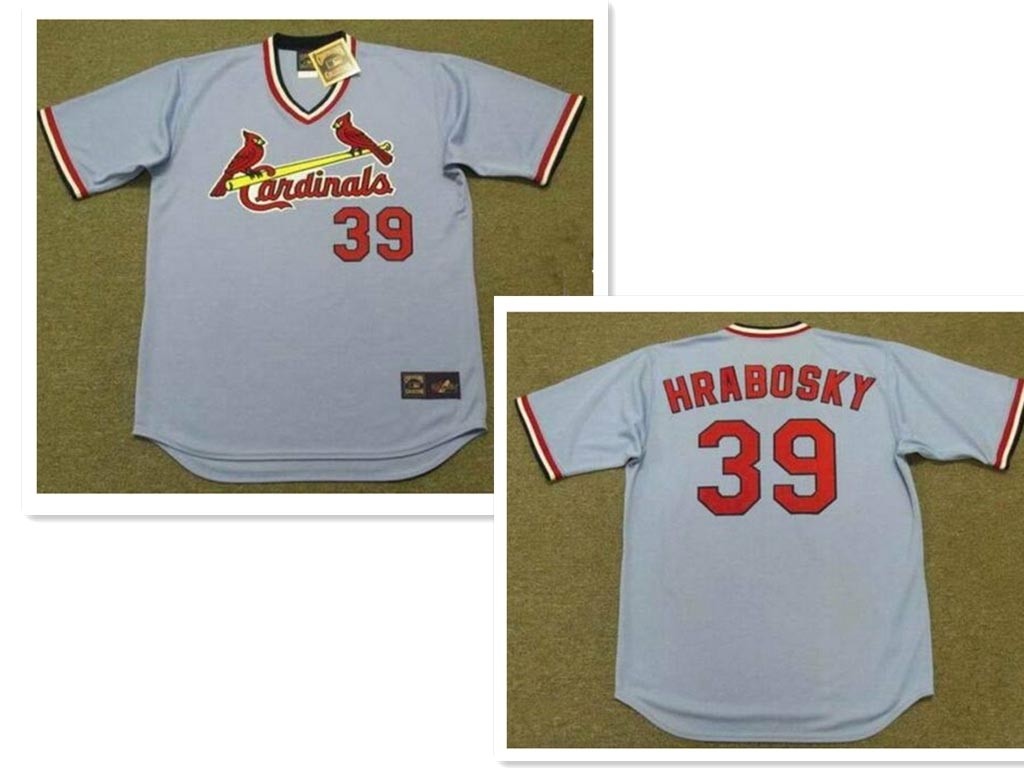 Men's Throwback St. Louis Cardinals #39 AL HRABOSKY 1975 Majestic Cooperstown Away Light Blue Jersey