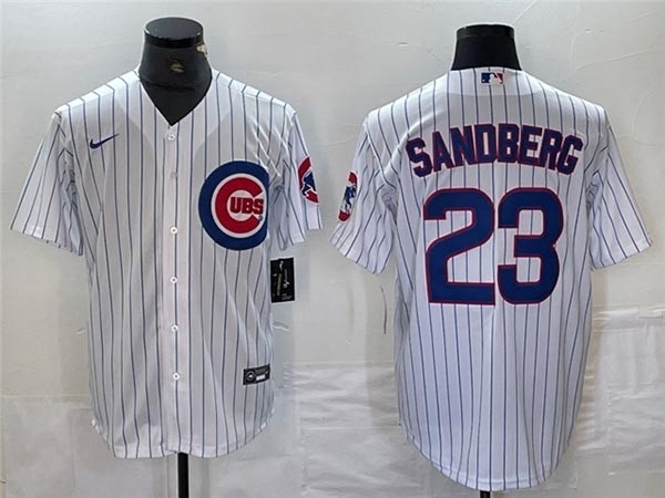 Men's Chicago Cubs #23 Ryne Sandberg White Cool Base Jersey