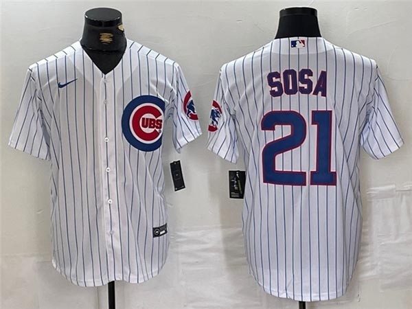 Men's Chicago Cubs #21 Sammy Sosa White Limited Jersey