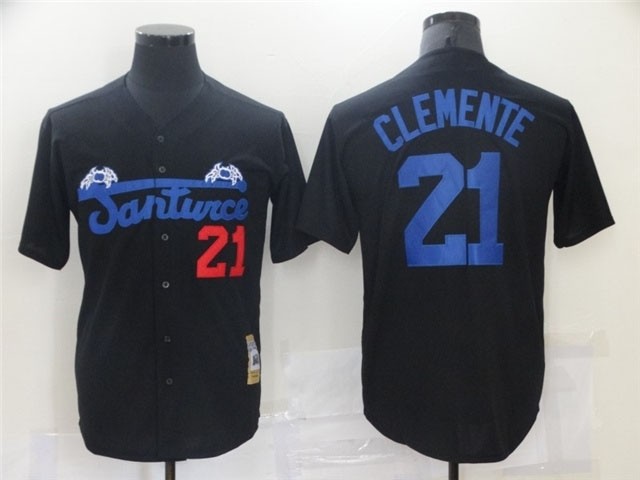 Santurce Crabbers #21 Roberto Clemente Black Baseball Jersey