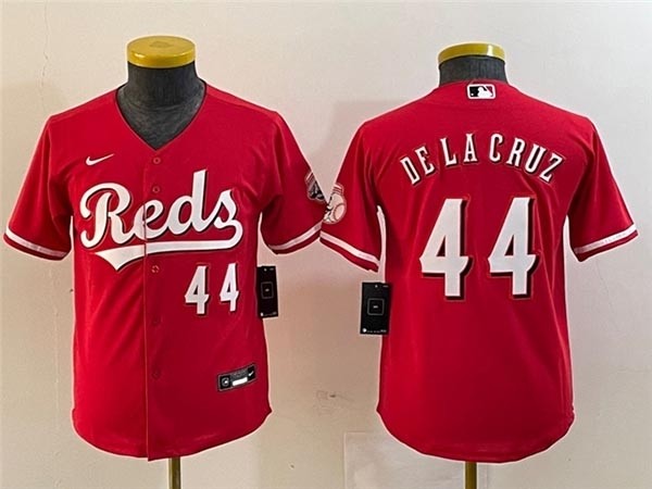 Youth Cincinnati Reds #44 Elly De La Cruz Red Limited Jersey