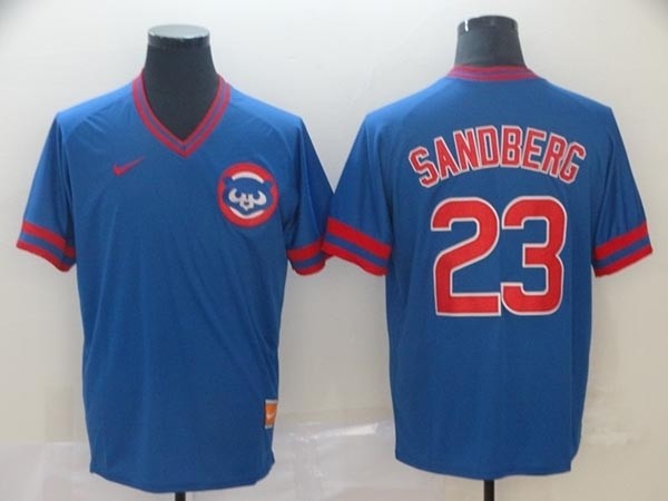 MLB Chicago Cubs #23 Ryne Sandberg Blue Nike Throwback Jersey