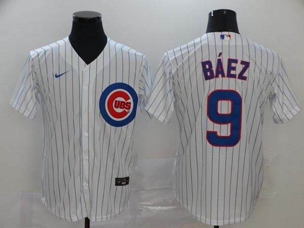 MLB Chicago Cubs #9 Javier Baez White 2020 Nike Cool Base Jersey