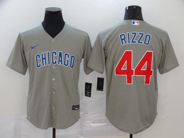 MLB Chicago Cubs #44 Anthony Rizzo Grey 2020 Nike Cool Base Jersey