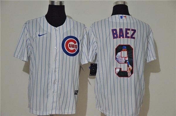 MLB Chicago Cubs #9 Javier Baez White Nike Cool Base Player Jersey