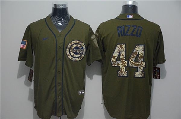 MLB Chicago Cubs #44 Anthony Rizzo Olive 2020 Nike Cool Base Jersey