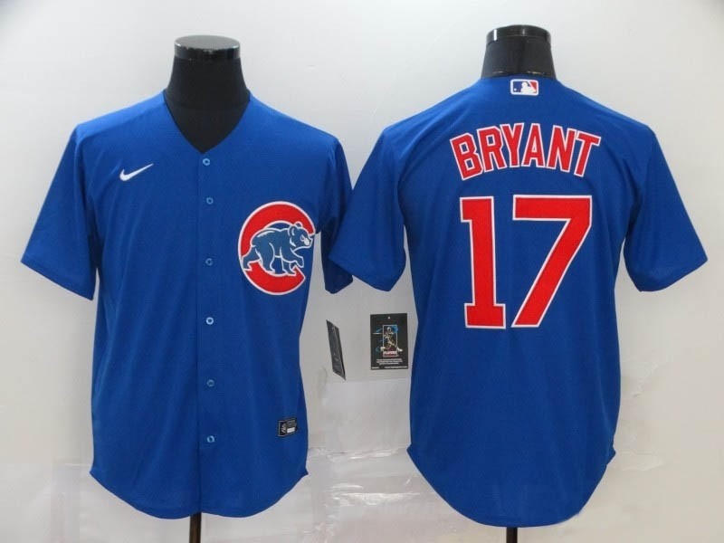 MLB Chicago Cubs #17 Kris Bryant Blue 2020 Nike Cool Base Jersey