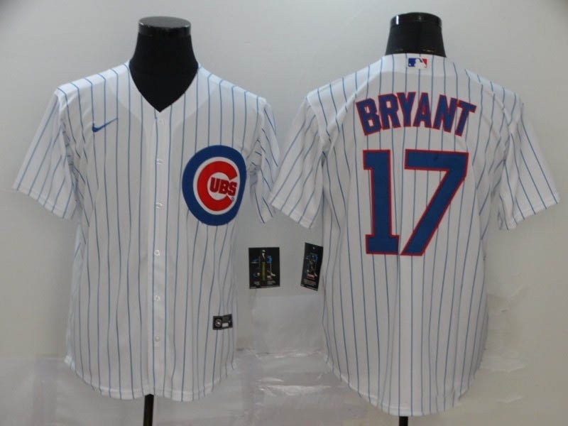 MLB Chicago Cubs #17 Kris Bryant White 2020 Nike Cool Base Jersey