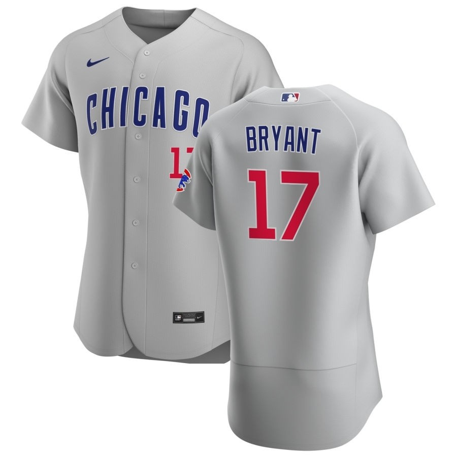 Men's Chicago Cubs #17 Kris Bryant Nike Gray Road 2020 Authentic Team Jersey