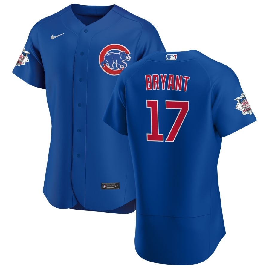 Men's Chicago Cubs #17 Kris Bryant Nike Royal Alternate 2020 Authentic Player Jersey