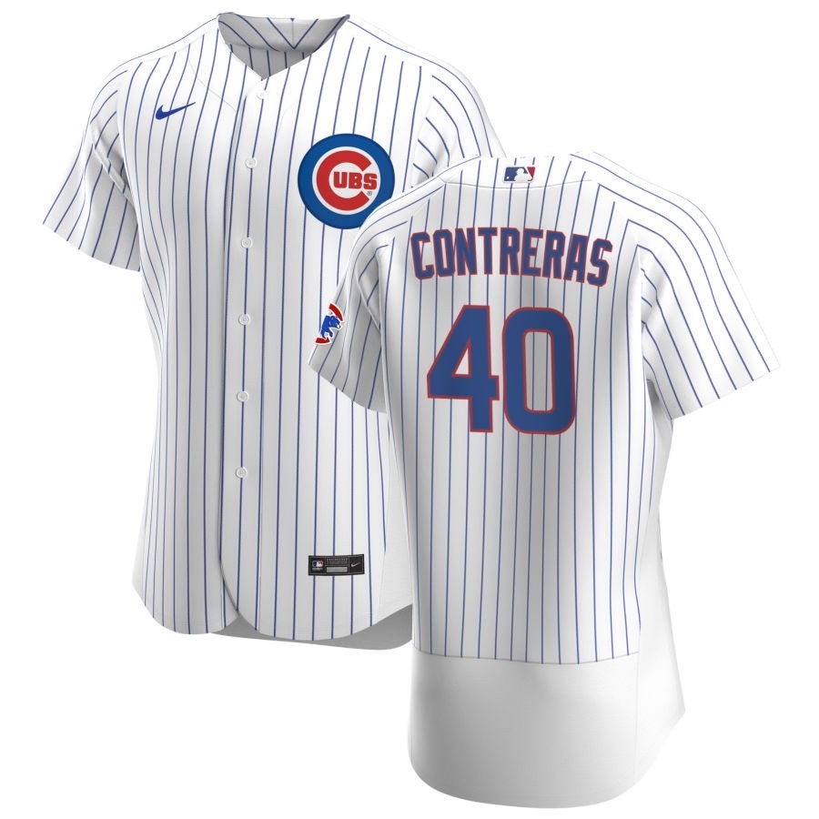 Men's Chicago Cubs #40 Willson Contreras Nike White Home 2020 Authentic Player Jersey