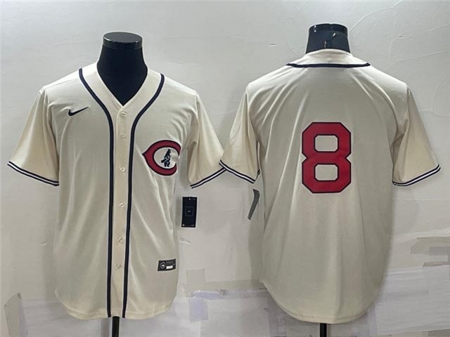 Men's Chicago Cubs #8 Andre Dawson Vintage Cream Team Jersey